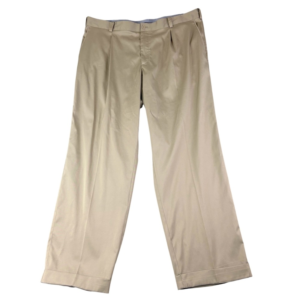 Nike 40x32 Khaki Tan Golf Pants Pleated Cuffed Dri-FIT Tour Performance Mens